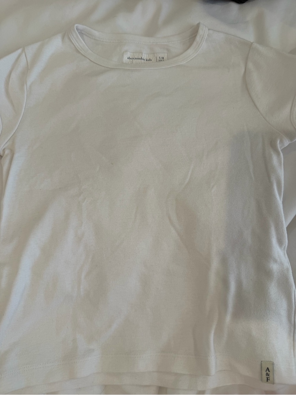 abercrombie kids white Crewneck Tee
